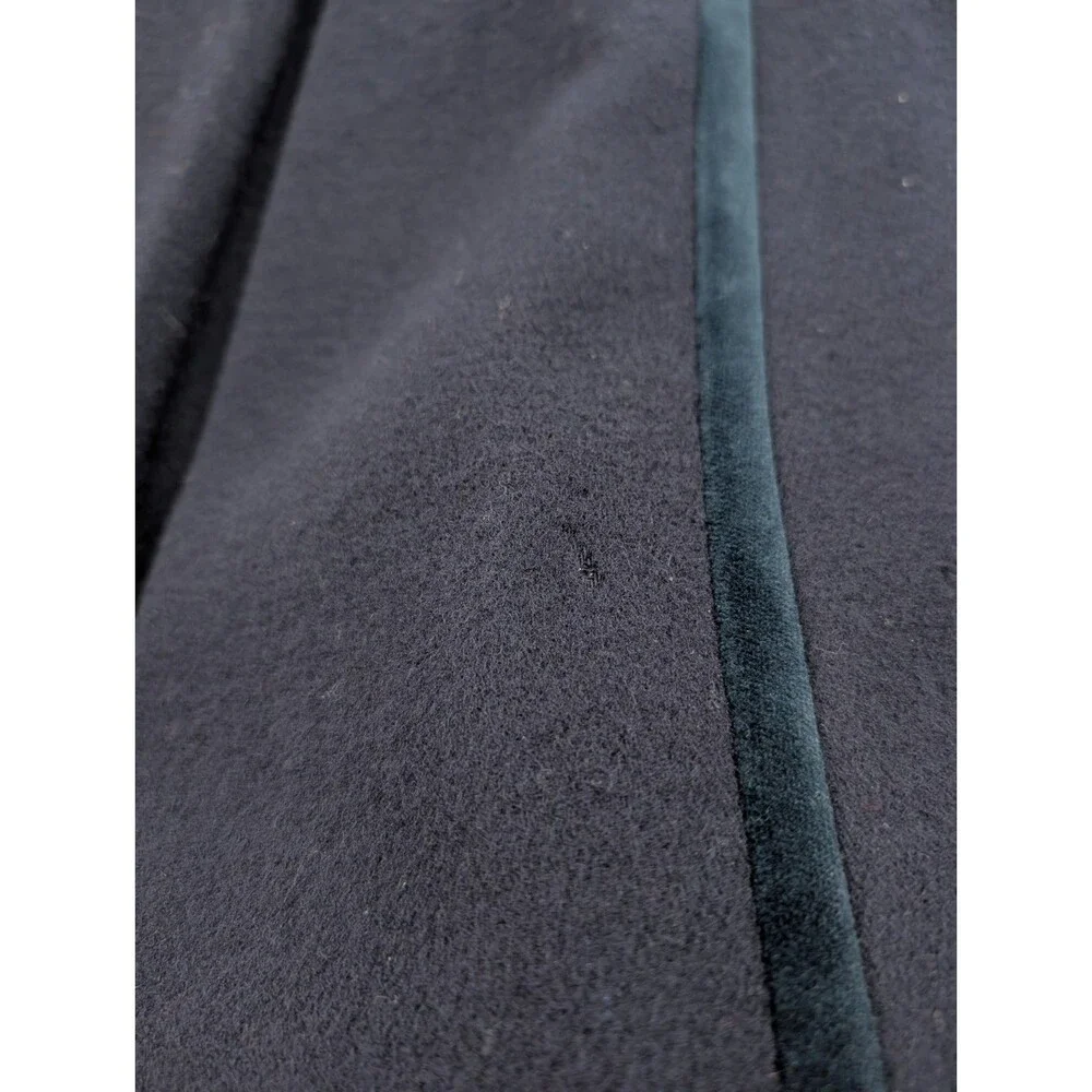 Vintage Rothschild Pea Coat Girls 10 Navy Blue Wool Dress Velvet Collar Overcoat